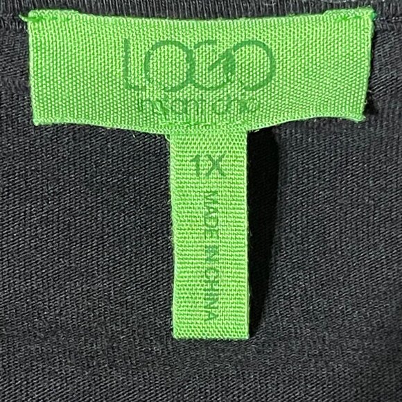 Logo by Lori Goldstein Womens 1X Black Open Front Drape Cardigan - Picture 5 of 8